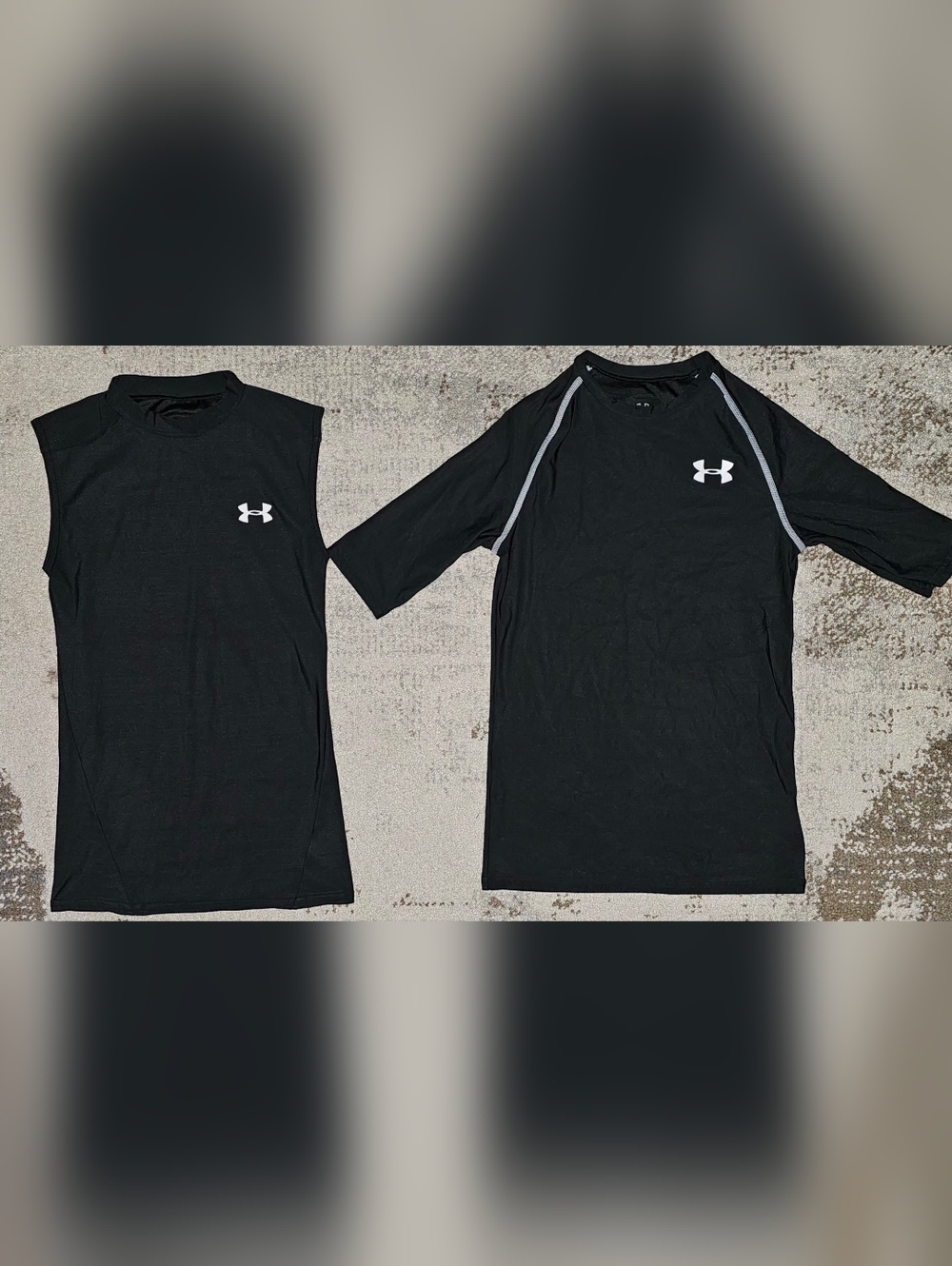 Under Armour Black Kids Athletic Shirts Set - Short & Sleeveless